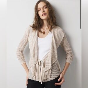 NWOT! White House Black Market Cream Peplum Cardigan